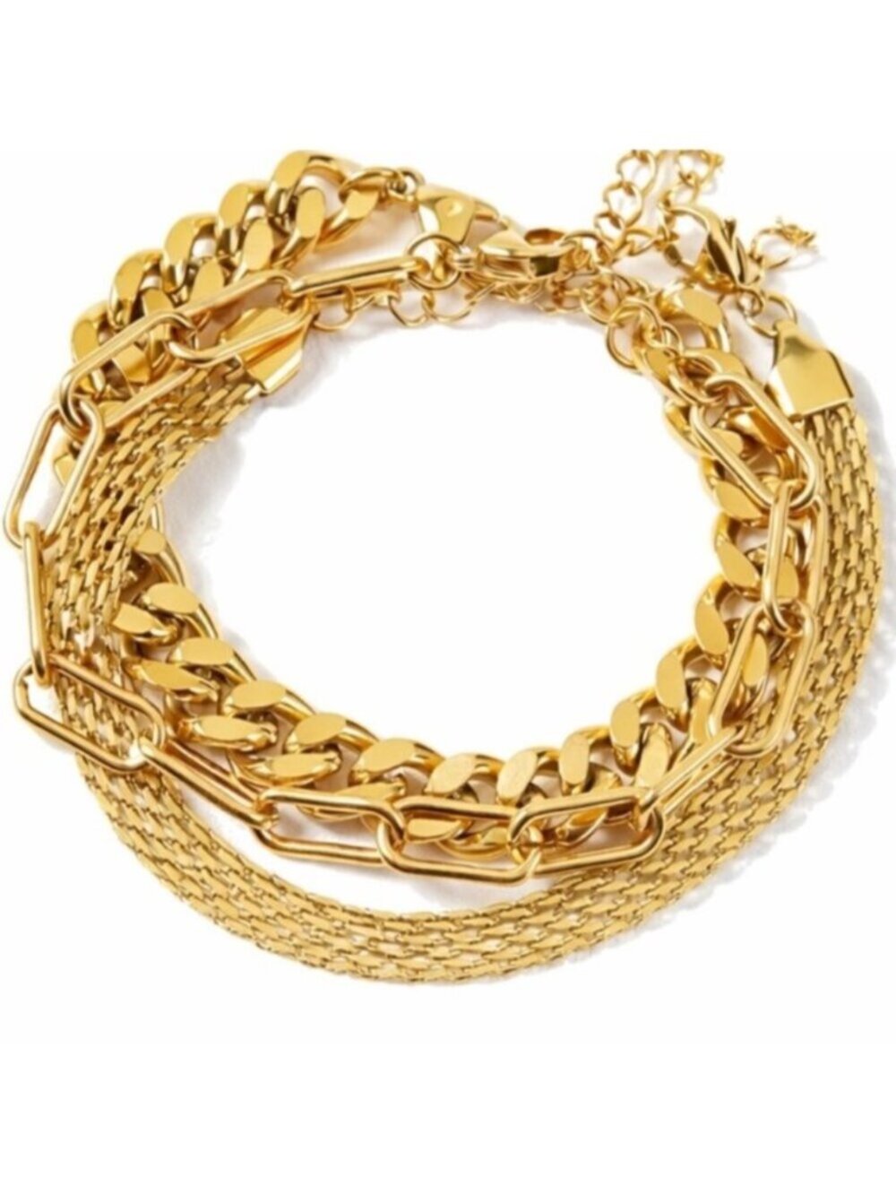 New! Gold Chain Bracelet Stack Set NWOT